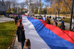 Огромный флаг развернули в Воронеже