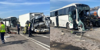 Пассажирский автобус столкнулся с двумя грузовиками под Воронежем - Обозреватель.Врн