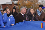 В Воронеже на Советской площади развернули 100-метровый триколор в честь Дня народного единства
