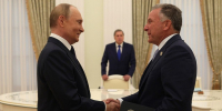 Встреча президента России Владимира Путина со спецпосланником президента США Стивеном Уиткоффом. 6 августа 2005 года. - МОЁ! Online