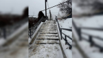 Нагорная лестница в центре Воронежа стала смертельно опасна