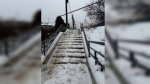 Нагорная лестница в центре Воронежа стала смертельно опасна