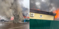 Появилось видео полыхающего магазина под Воронежем - ГТРК Воронеж