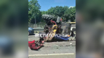 Перевёрнутый трактор у воронежского «Олимпика» спровоцировал 3-километровую пробку