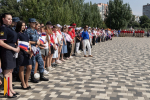В Воронеже на дамбе Чернавского моста отметили День Государственного флага России